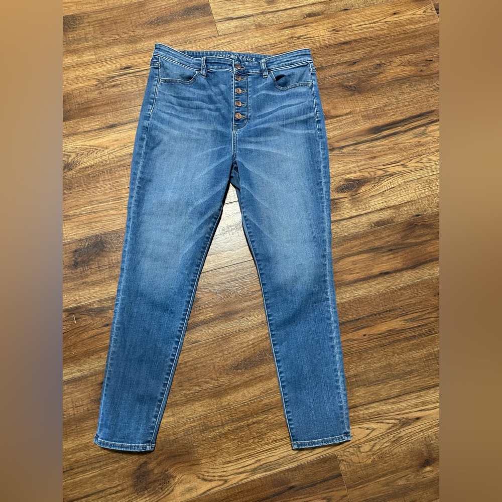 American Eagle “next level stretch” super high rise jeggings size 16